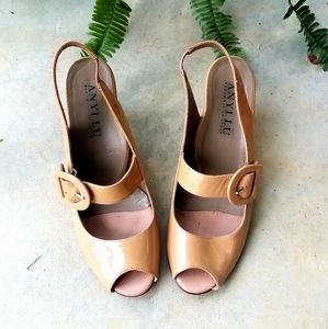Anyi Lu Vero Cuoio Open Toe Vintage Heels